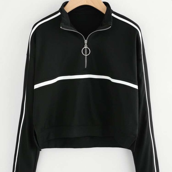 SHEIN Half Zip Crewneck Sweatshirt - Picture 1 of 10
